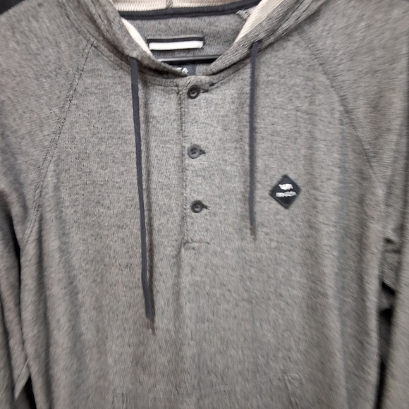 Grey RVCA  size mens medium pullover hoodie with pockets - Picture 7 of 9